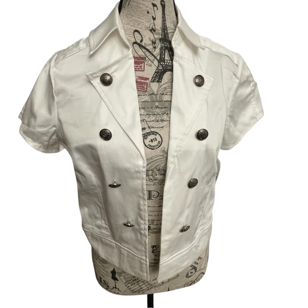 Roz & Ali Ivory Double-Breasted Blazer